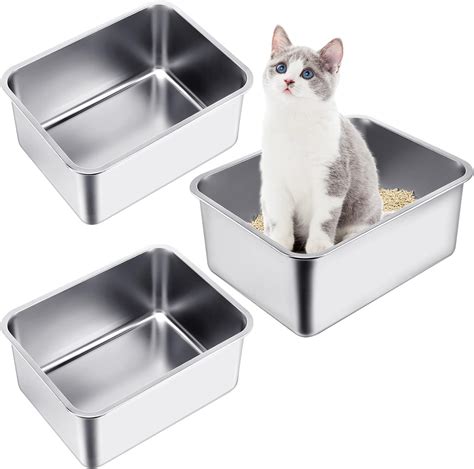 stainless steel litter box alternative|stainless steel large litter box.